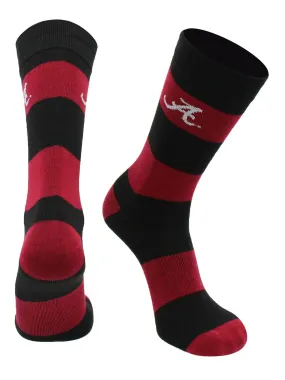 Alabama Crimson Tide Socks Game Day Striped Crew Socks