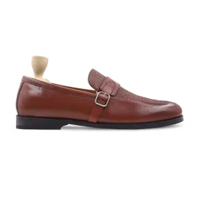 Alem - Men's Oxblood Calf and Hand Woven Calf Leather Loafer