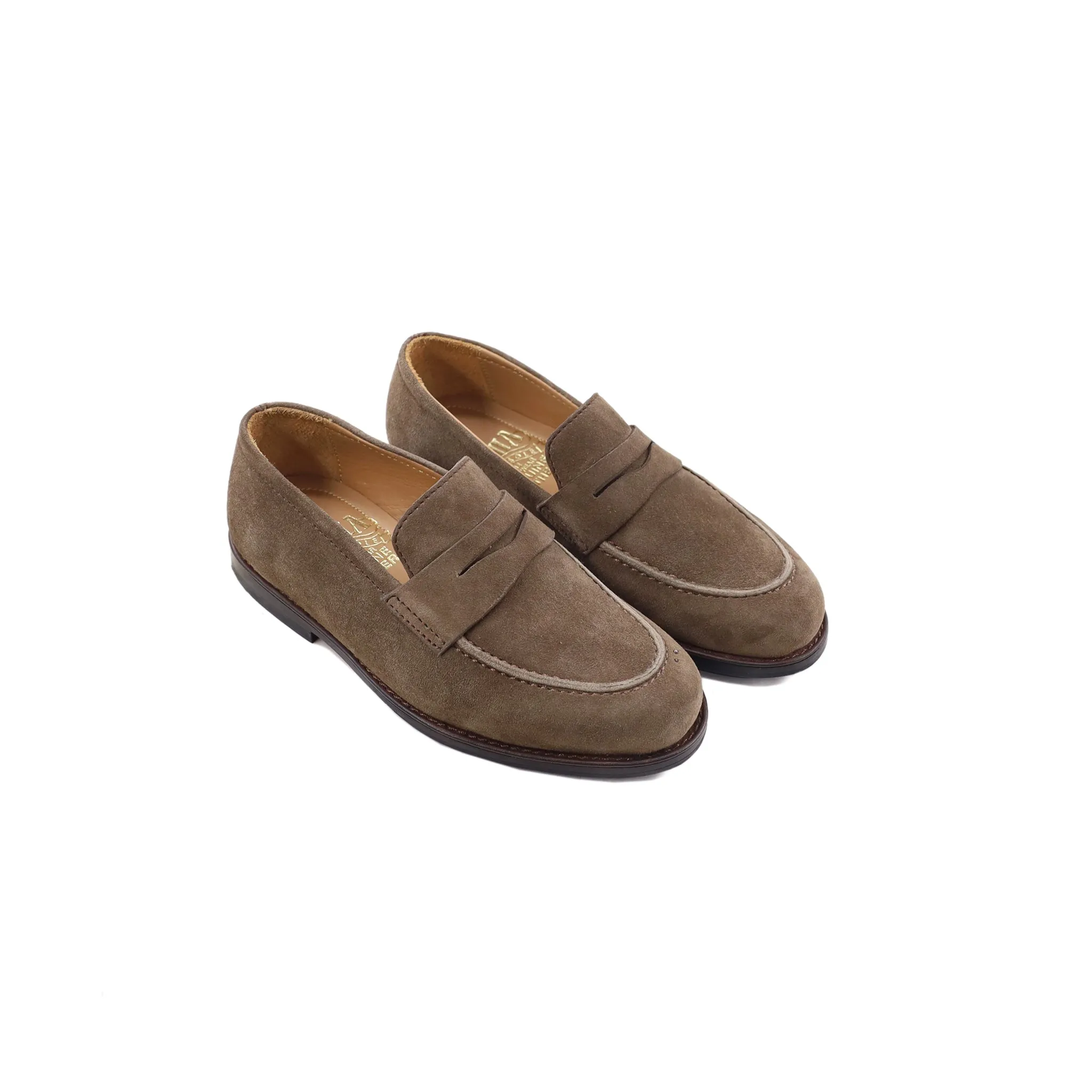 Arlis - Kid's Brown Kid Suede Loafer (5-12 Year's Old)