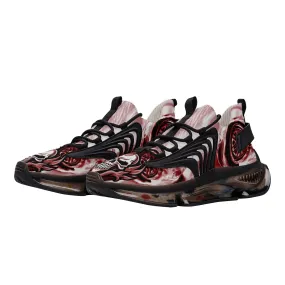 Best Womens Max Air Heel React Sneakers - Red Flaming Skull & Wheels HeroicU