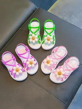 Charming Girls' Floral Sandals with Cute Daisy Design By Liv and Mia