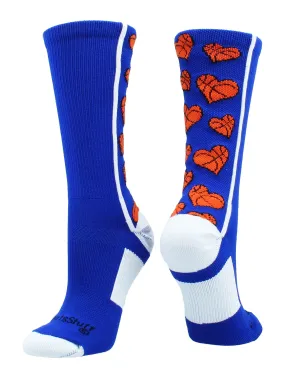 Crazy Love Basketball Hearts Crew Socks