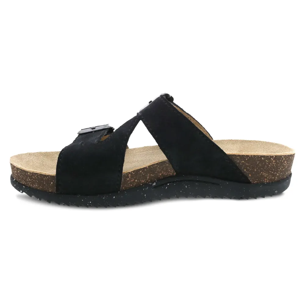 Dansko Dayna Slide Sandal Black Suede (Women's)