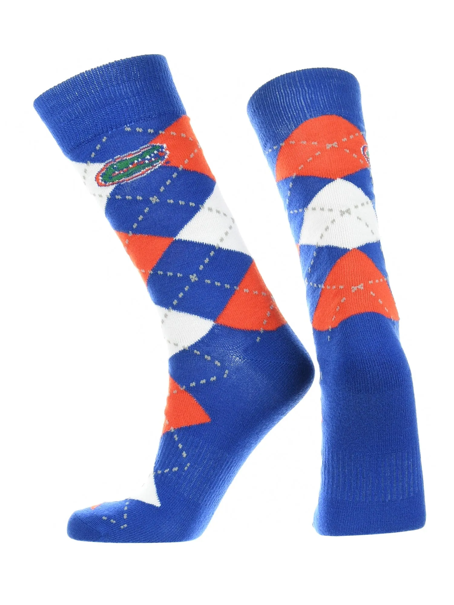 Florida Gators Argyle Dress Socks NCAA Fanwear Crew Length