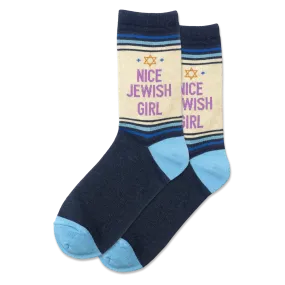 HOTSOX Women's Nice Jewish Girl Crew Socks