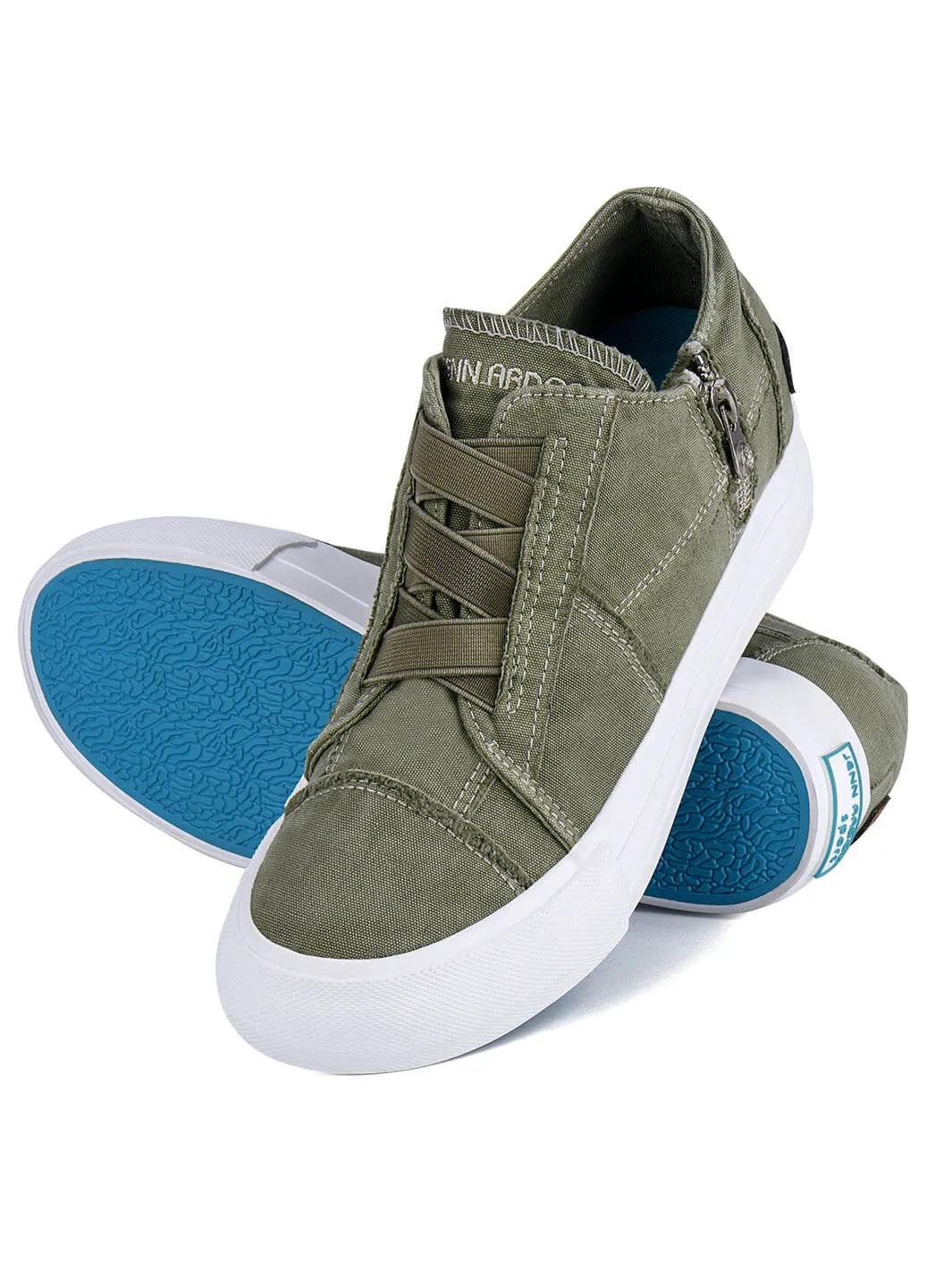 JENN ARDOR Women Casual Slip On Canvas High-Top Platform With Zipper Sneaker