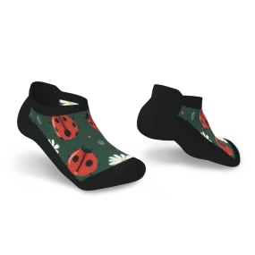 Ladybug Picnic Diabetic Ankle Socks