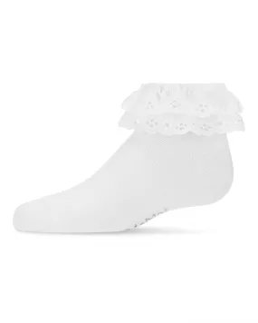 MeMoi Eyelet Lace Anklet Socks White