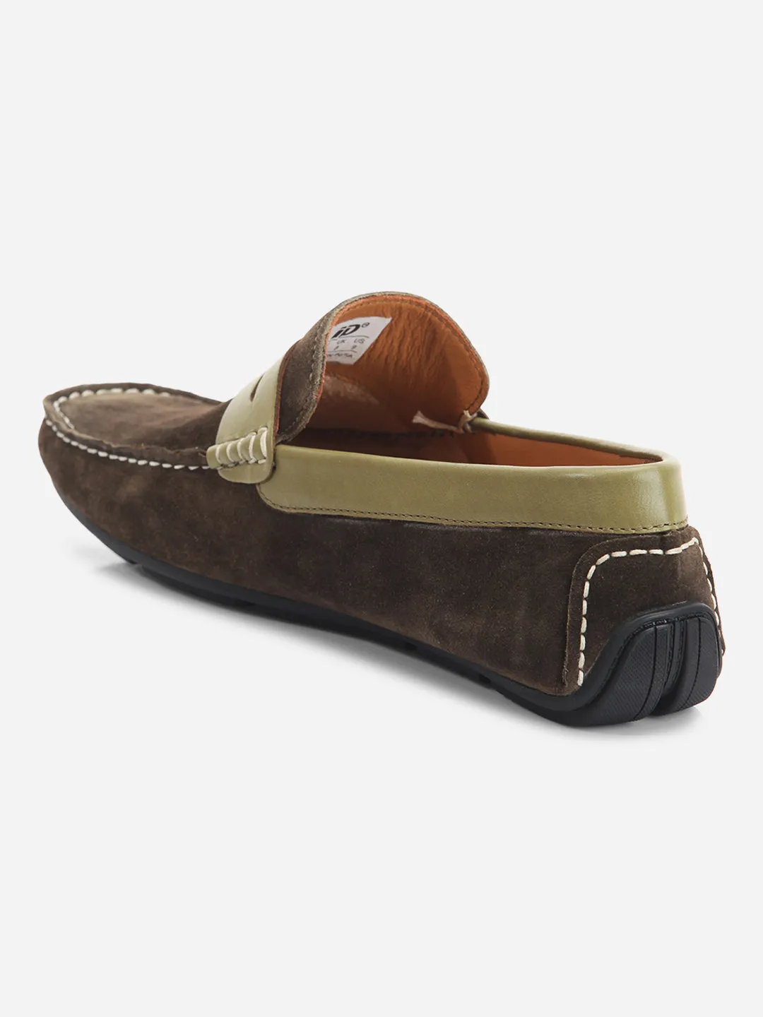 Men's Olive Moc Toe Casual Loafer (ID1142)