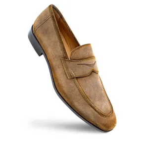 Mezlan Caro Taupe Suede Penny Loafers