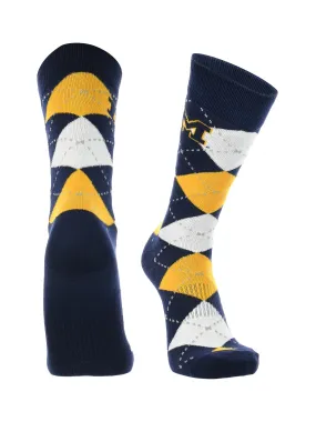 Michigan Wolverines Argyle Dress Socks NCAA Fanwear Crew Length