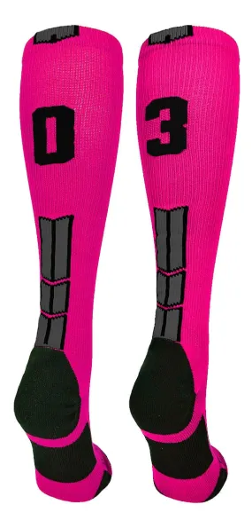 Player Id Jersey Number Socks Over the Calf Length Neon Pink Black