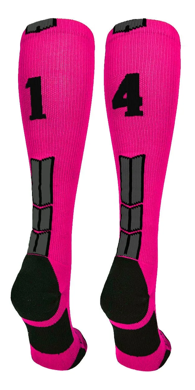 Player Id Jersey Number Socks Over the Calf Length Neon Pink Black