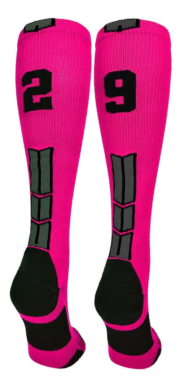 Player Id Jersey Number Socks Over the Calf Length Neon Pink Black