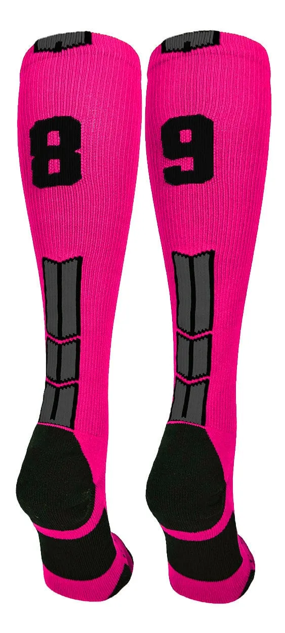 Player Id Jersey Number Socks Over the Calf Length Neon Pink Black