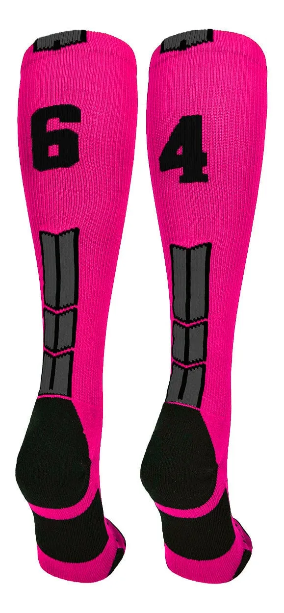 Player Id Jersey Number Socks Over the Calf Length Neon Pink Black