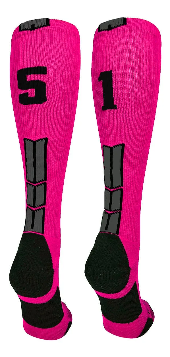 Player Id Jersey Number Socks Over the Calf Length Neon Pink Black