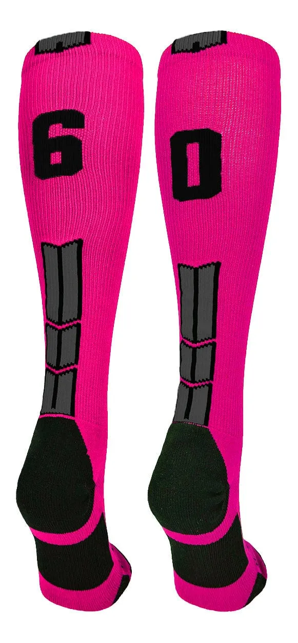 Player Id Jersey Number Socks Over the Calf Length Neon Pink Black