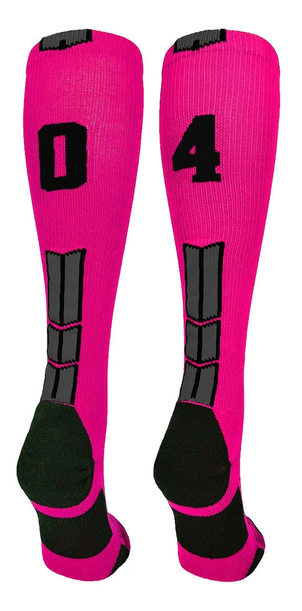 Player Id Jersey Number Socks Over the Calf Length Neon Pink Black