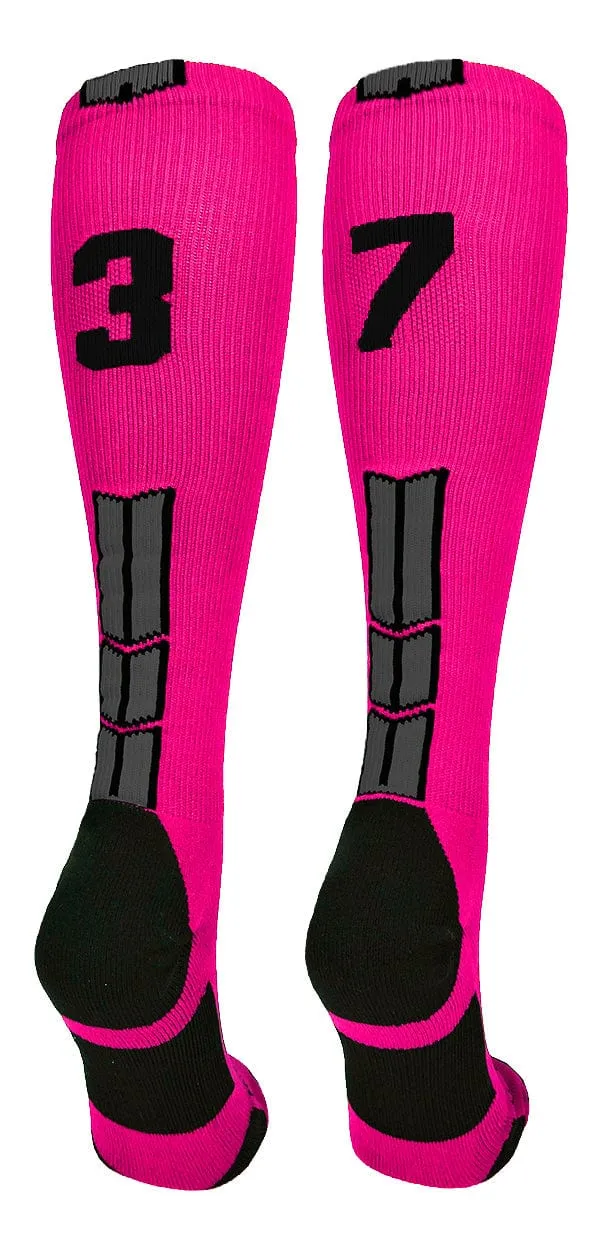 Player Id Jersey Number Socks Over the Calf Length Neon Pink Black