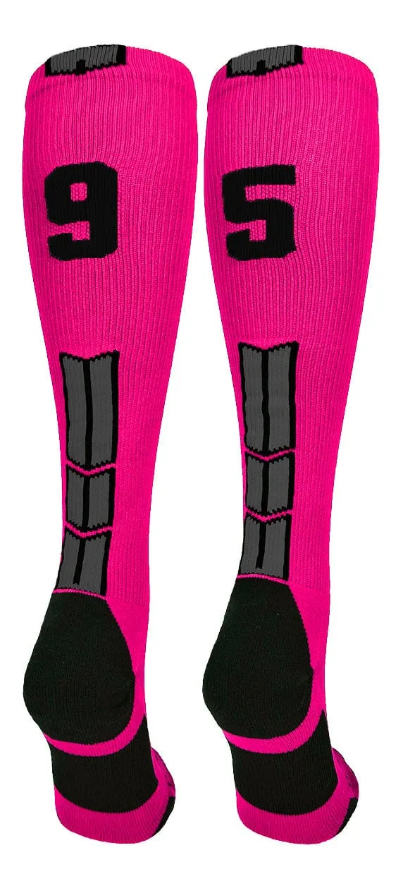 Player Id Jersey Number Socks Over the Calf Length Neon Pink Black