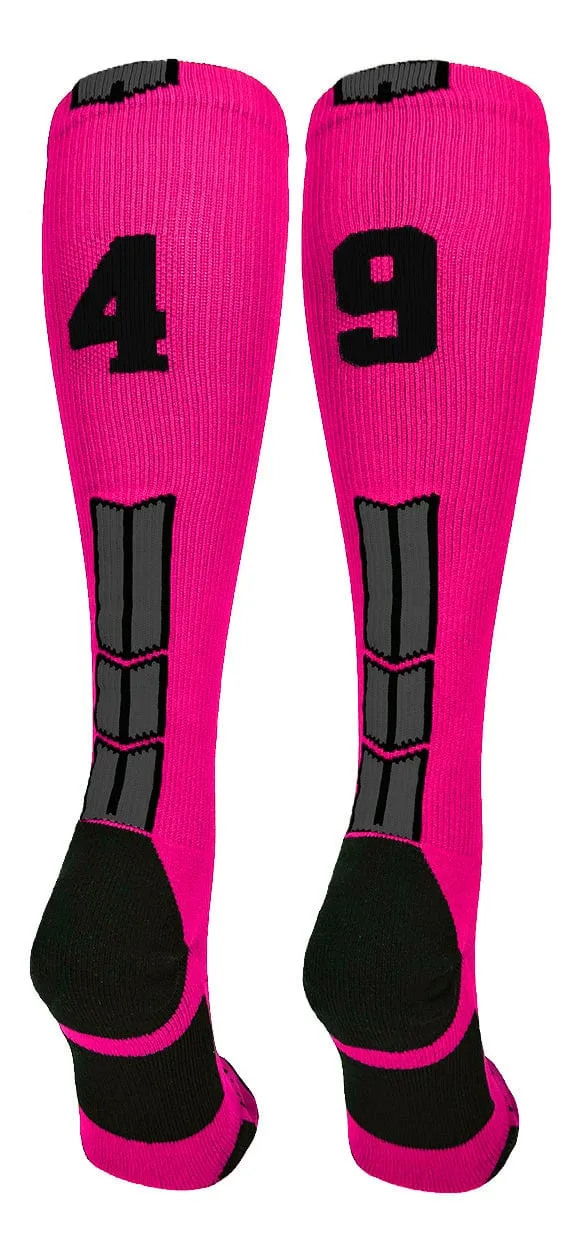 Player Id Jersey Number Socks Over the Calf Length Neon Pink Black