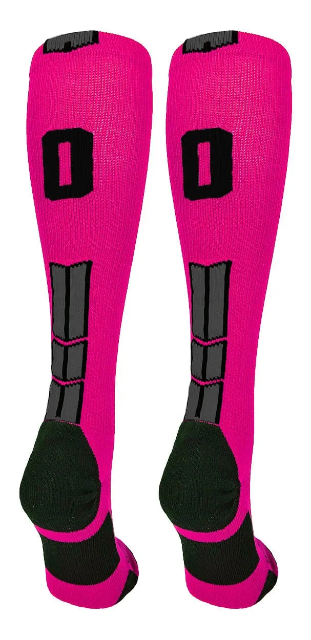 Player Id Jersey Number Socks Over the Calf Length Neon Pink Black