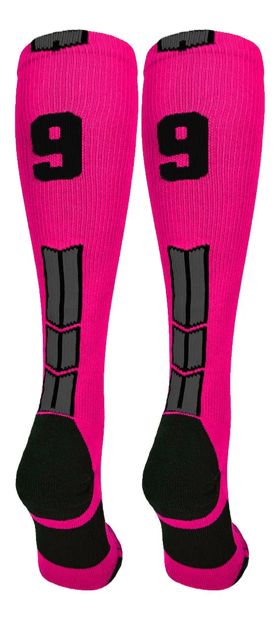 Player Id Jersey Number Socks Over the Calf Length Neon Pink Black