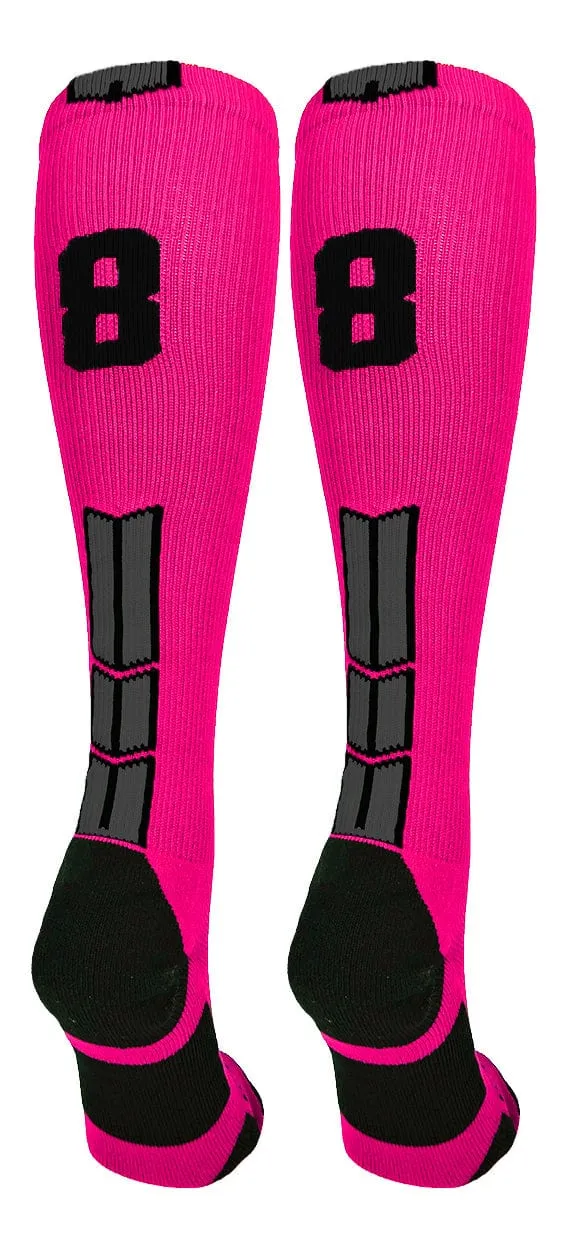 Player Id Jersey Number Socks Over the Calf Length Neon Pink Black