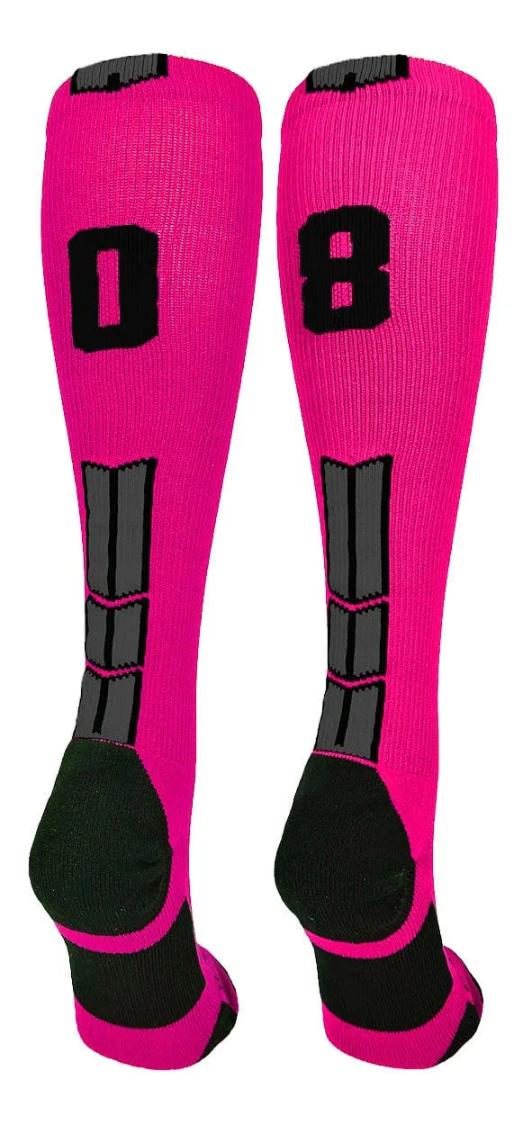 Player Id Jersey Number Socks Over the Calf Length Neon Pink Black