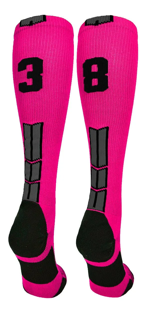 Player Id Jersey Number Socks Over the Calf Length Neon Pink Black