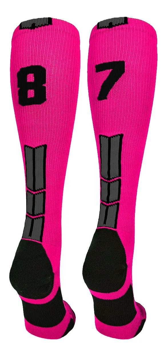 Player Id Jersey Number Socks Over the Calf Length Neon Pink Black