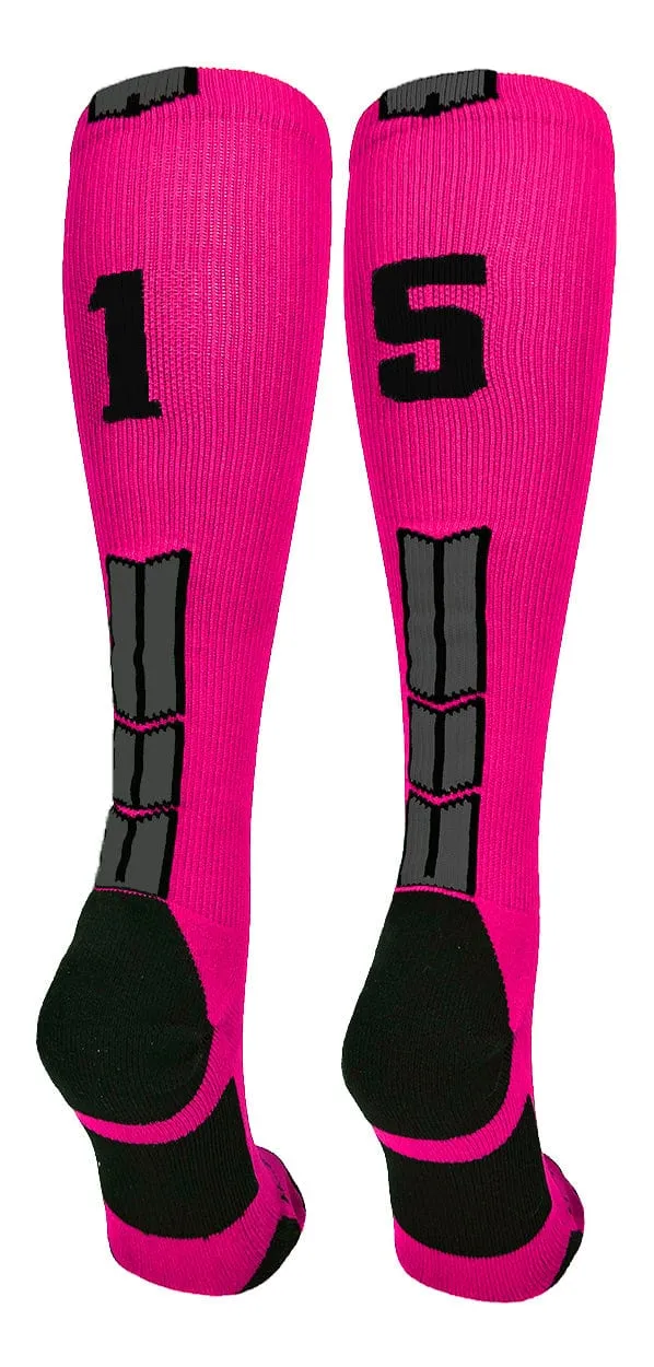 Player Id Jersey Number Socks Over the Calf Length Neon Pink Black