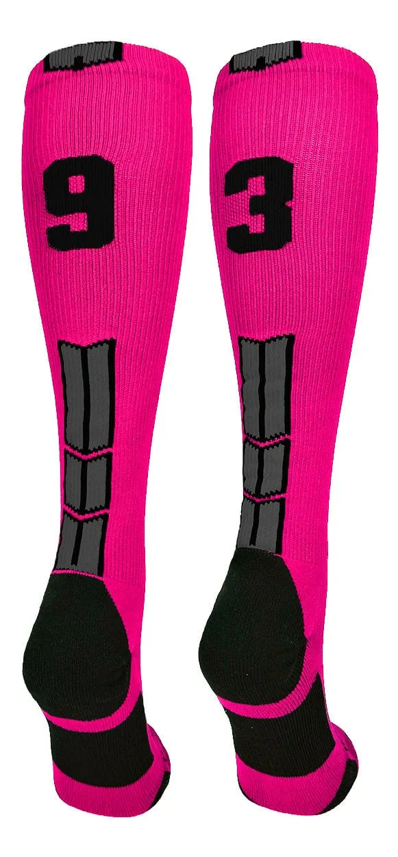 Player Id Jersey Number Socks Over the Calf Length Neon Pink Black