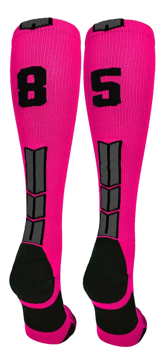 Player Id Jersey Number Socks Over the Calf Length Neon Pink Black