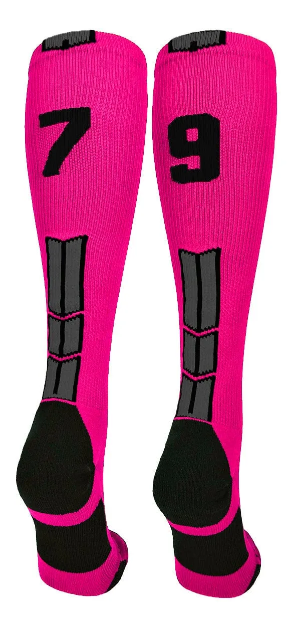 Player Id Jersey Number Socks Over the Calf Length Neon Pink Black