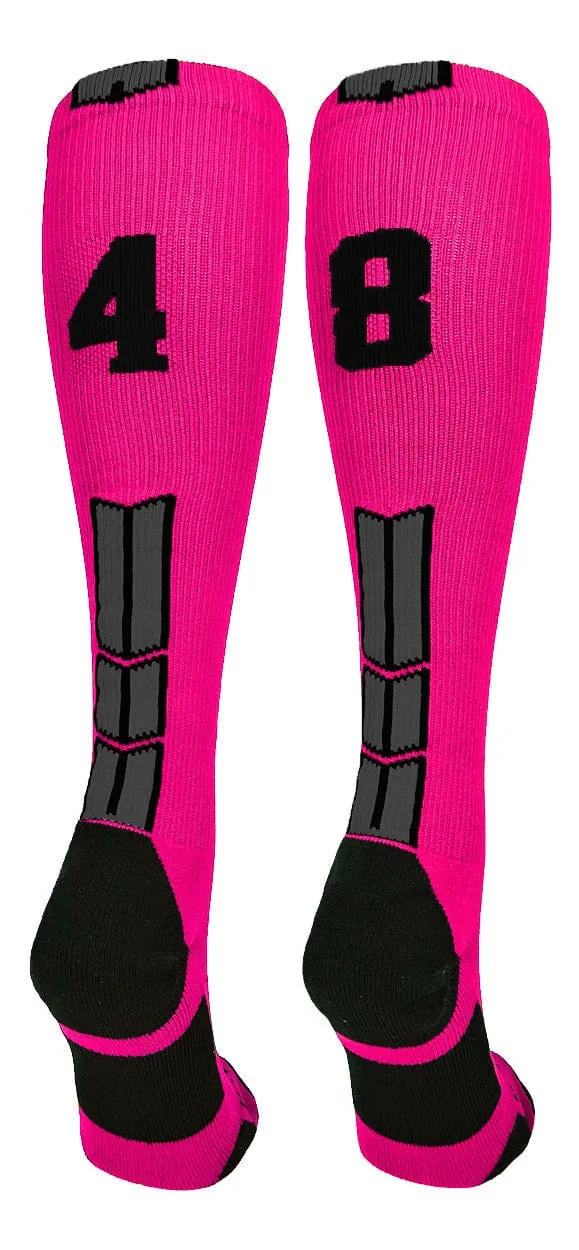 Player Id Jersey Number Socks Over the Calf Length Neon Pink Black