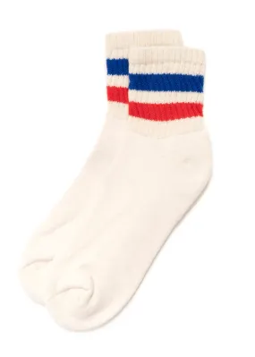 Retro Stripe Quarter Crew Socks