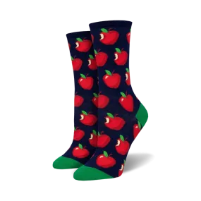 SOCKSMITH WOMENS APPLE OF MY EYE NAVY (50% OFF FINAL SALE)