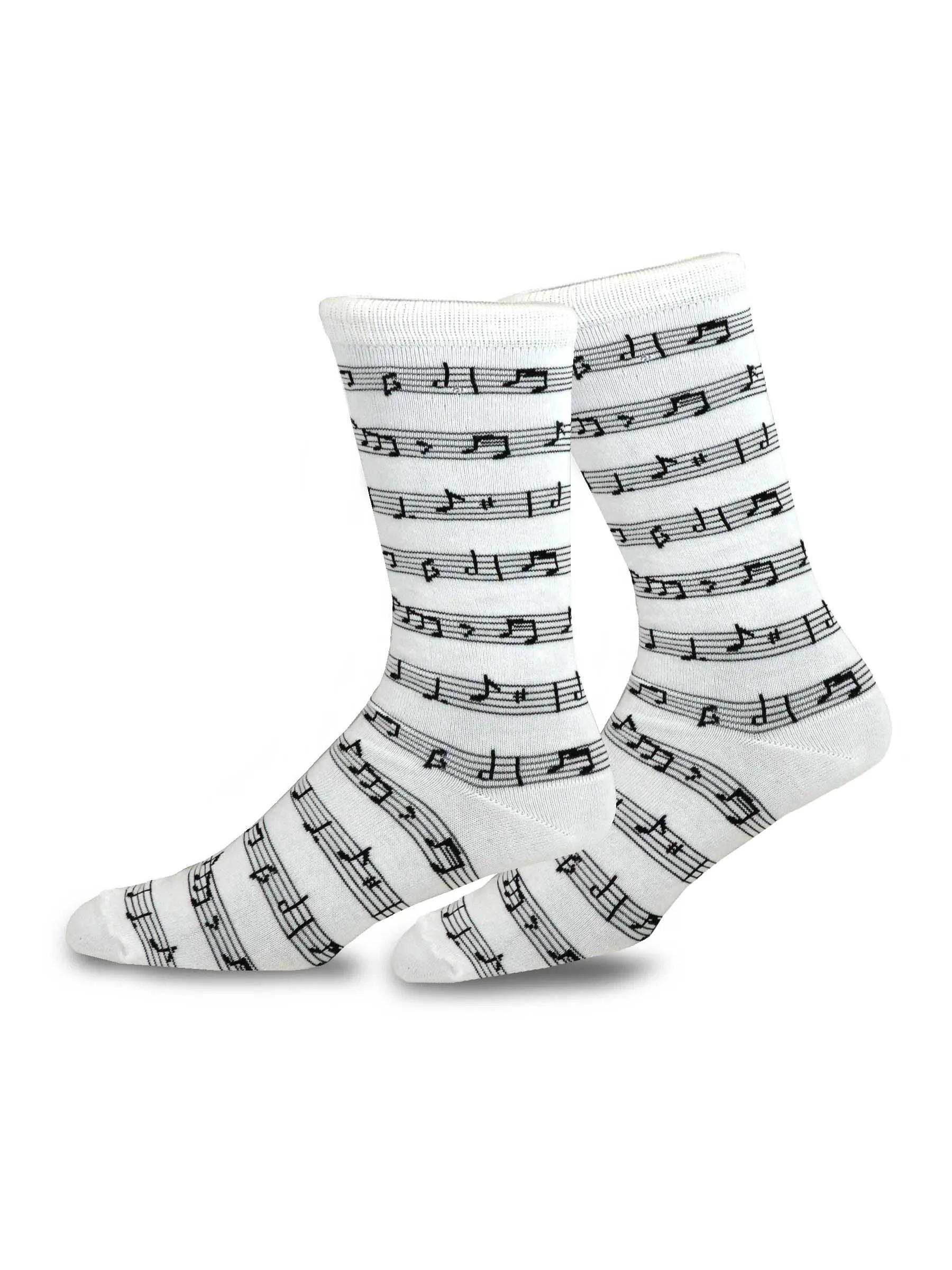 TeeHee Socks Men's Novelty Cotton Crew Musical Notes 4-Pack (10933)