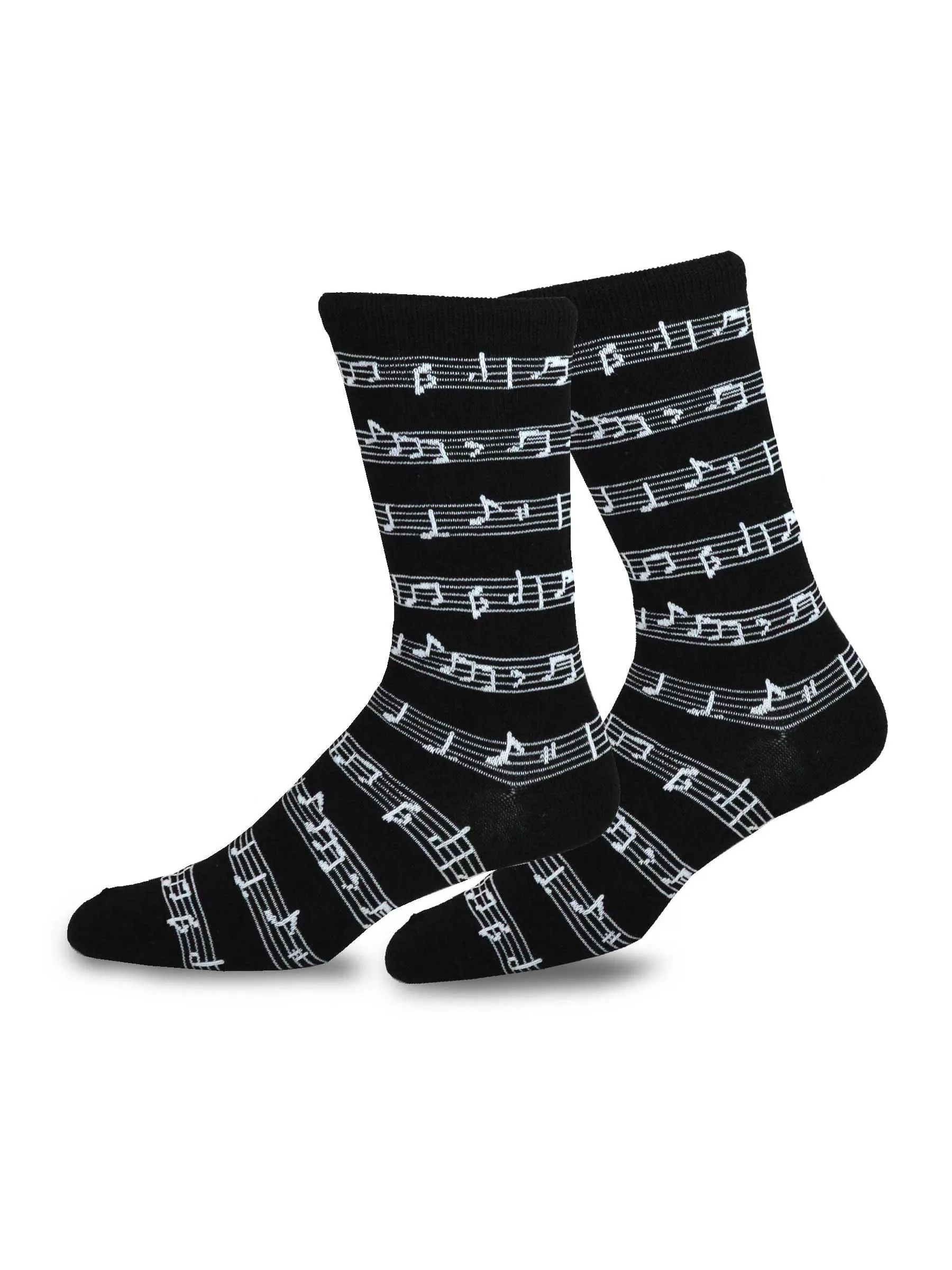 TeeHee Socks Men's Novelty Cotton Crew Musical Notes 4-Pack (10933)