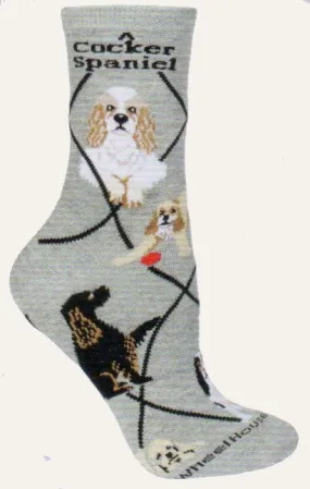 Wheel House Designs 3 Cocker Spaniels Novelty Dog Sock